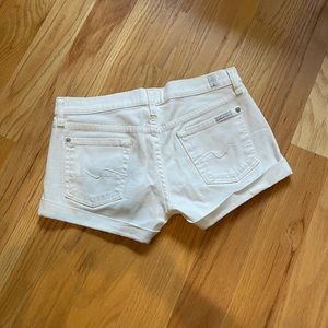 7 For All Mankind White Jean Shorts